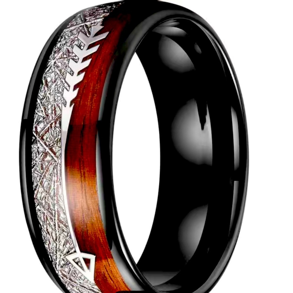 MENS BLACK STAINLESS STEEL RING - Picture 4 of 4